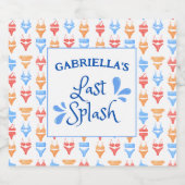 Fun "Last Splash" Thema Personalisiert Bachelorett Schaumweinetikett (Einzelnes Label)