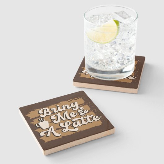 Fun latte word art steinuntersetzer (Seitenansicht)