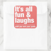 FUN & LAUGHS-Farbaufkleber Quadratischer Aufkleber (Tasche)