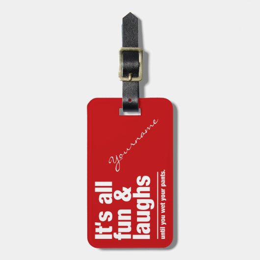 FUN & LAUGHS - Farbgepäckmarke Gepäckanhänger (Vorderseite vertikal)