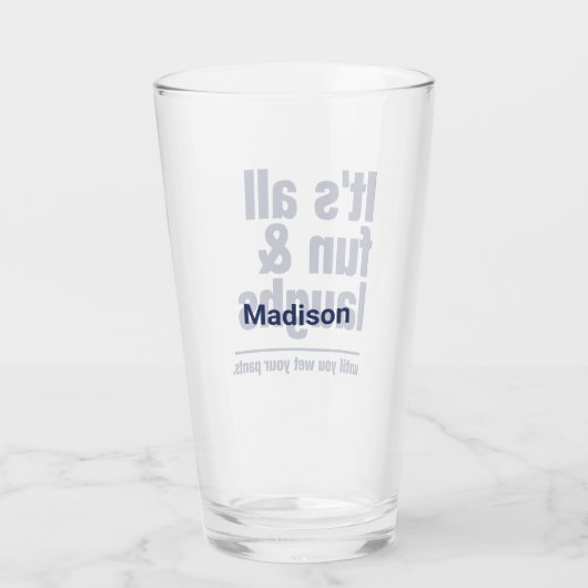 FUN & LAUGHS individuelle Name Glas (Rückseite)