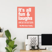 FUN & LAUGHS individuelle Name- und Farbposter Poster (Heimbüro)