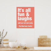 FUN & LAUGHS individuelle Name- und Farbposter Poster (Küche)