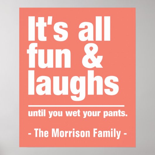 FUN & LAUGHS individuelle Name- und Farbposter Poster (Vorne)