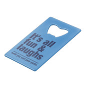 FUN & LAUGHS - Sonderverpackung Geldbeutel Flaschenöffner (Vorderseite Schrägansicht)