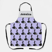 Fun Lavender Black Crow Hexenhut Skull Halloween Schürze (Vorderseite)