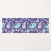 Fun Lavender Lila Minze Grün Paisley Floral Yogamatte (Vorderseite (Horizontal))