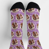 Fun Lavender Newlyweds Foto Pattern Socken (Oben)