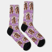 Fun Lavender Newlyweds Foto Pattern Socken (Rechts)