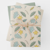 Fun Leaf Muster mit passender Farbe Geschenkpapier Set (Beispiel)