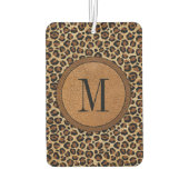 Fun Leather Leopard Vintag Modern Boho Monogram Autolufterfrischer (Rückseite)