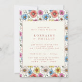 Fun lebendige Wildblumen Muster Hochzeitseinladung Einladung (Vorderseite)