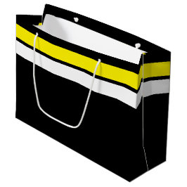 Fun lebhafte, gelb-weiße Top-Racing-Streifen auf s Große Geschenktüte