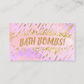 Fun Lebhafte, rosa und goldfarbene, handgemachte B Visitenkarte (Vorderseite)