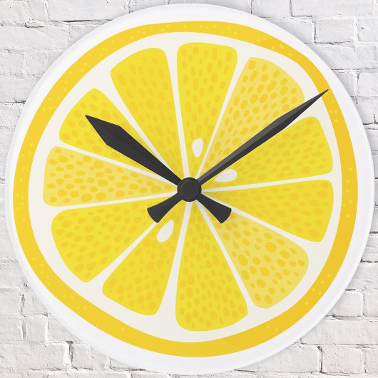 Fun Lemon Citrus Slice Runde Wanduhr