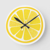 Fun Lemon Citrus Slice Runde Wanduhr (Vorderseite)