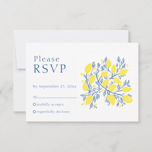 Fun lemon RSVP Karte (Vorderseite)