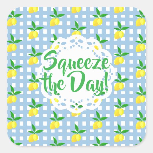 Fun Lemon Theme Squeeze the Day Sticker (Vorderseite)