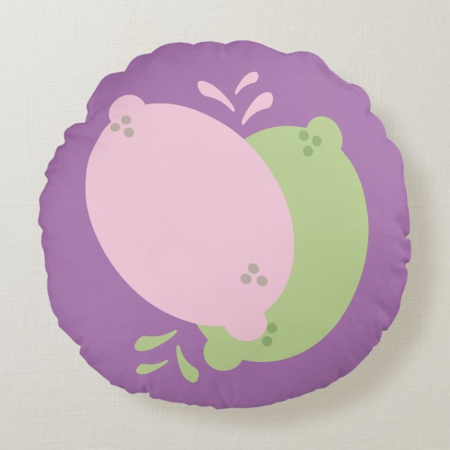 Fun Lemon und Limon Fresh Squeezable Citrus Rundes Kissen (Vorderseite)