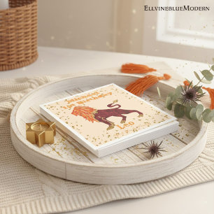 Fun Leo Erster Geburtstag & Gold Confetti Serviette