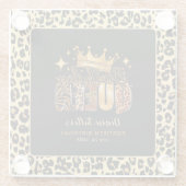 Fun Leopard Birthday Queen 40 Geburtstag Glasuntersetzer (Rückseite)