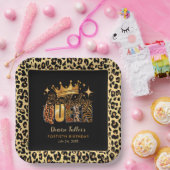 Fun Leopard Birthday Queen 40 Geburtstag Pappteller (Party)