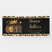 Fun Leopard Birthday Queen Fifty Birthday Banner (Horizontal)