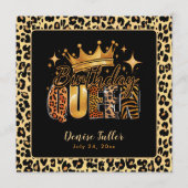 Fun Leopard Birthday Queen Forty Birthday Einladung (Vorderseite)