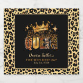 Fun Leopard Birthday Queen Forty Birthday Schaumweinetikett (Einzelnes Label)
