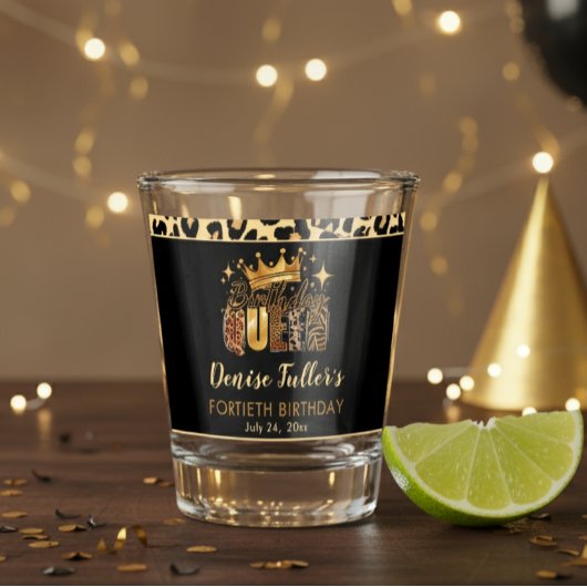 Fun Leopard Birthday Queen Forty Birthday Schnapsglas