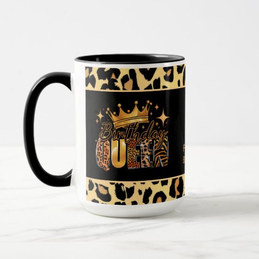 Fun Leopard Birthday Queen Forty Birthday Tasse (Links)