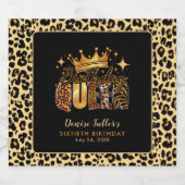 Fun Leopard Birthday Queen Sixty Birthday Schaumweinetikett (Einzelnes Label)