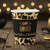 Fun Leopard Birthday Queen Thirty Birthday Pappbecher