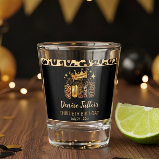 Fun Leopard Birthday Queen Thirty Birthday Schnapsglas