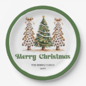 Fun Leopard Christmas Tree Personalized Paper  Pappteller (Vorderseite)