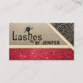 Fun leopard glitterte schwarze Katze strickt QR-Co Visitenkarte (Vorderseite)