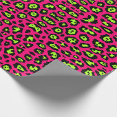 Fun Leopard Print neon chartreuse grün heiß rosa Geschenkpapier (Ecke)