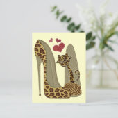 Fun Leopard Stiletto und Cat Postkarte (Stehend Vorderseite)