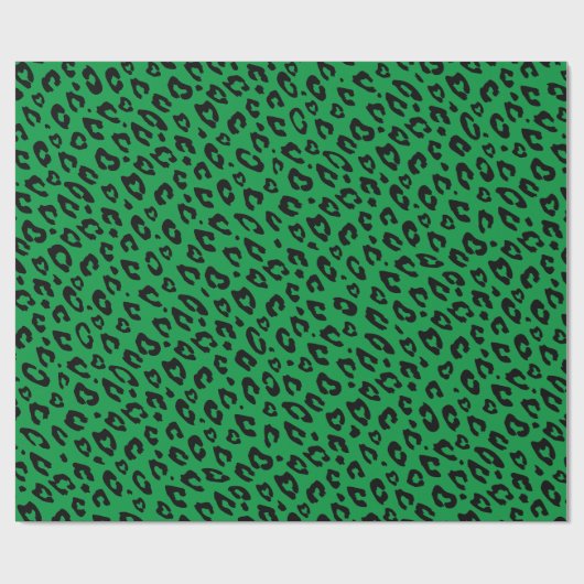 Fun leopard Tier Print matte grün Weihnachten Geschenkpapier (Flach)