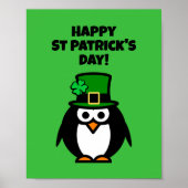 Fun leprechaun pinguin Cartoon St Patrick's Day Poster (Vorne)