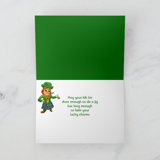 Fun Leprechaun St. Patricks Day Spaß Karte (Innenseite)