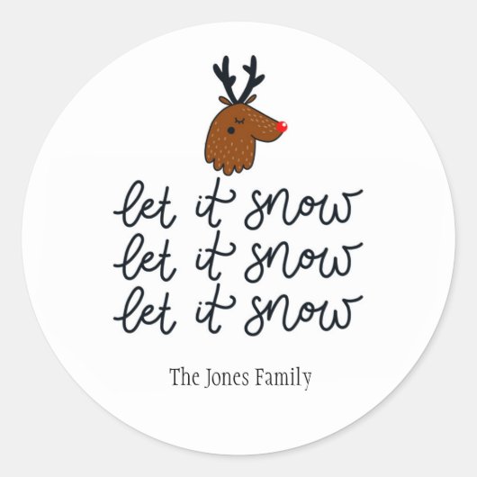 Fun 'Let it Snow' Custom Holiday Sticker oder Labe (Vorderseite)