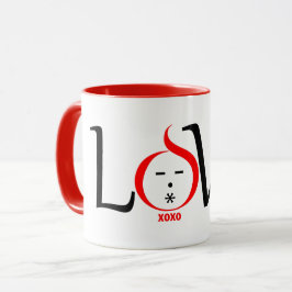 Fun Liebe Design-Charakter mit xoxo Tasse