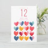 Fun Liebe Herz Tischnummer Sitzplan (Stehend Vorderseite)