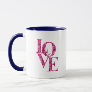 Fun LIEBE in Spring Pink Hydrangea Blume Letting Tasse