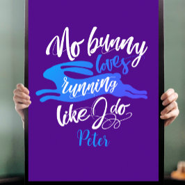 Fun Liebe läuft mit blauer und Lila Typografie son Poster