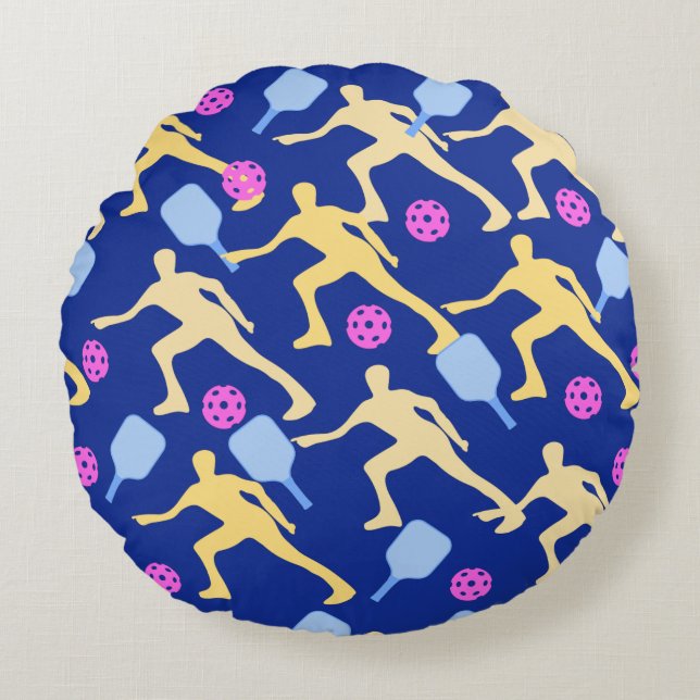 Fun Liebe Pickleball Paddle Rundes Kissen (Vorderseite)