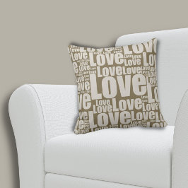 Fun-Liebe Typografie Brown Throw Kissen