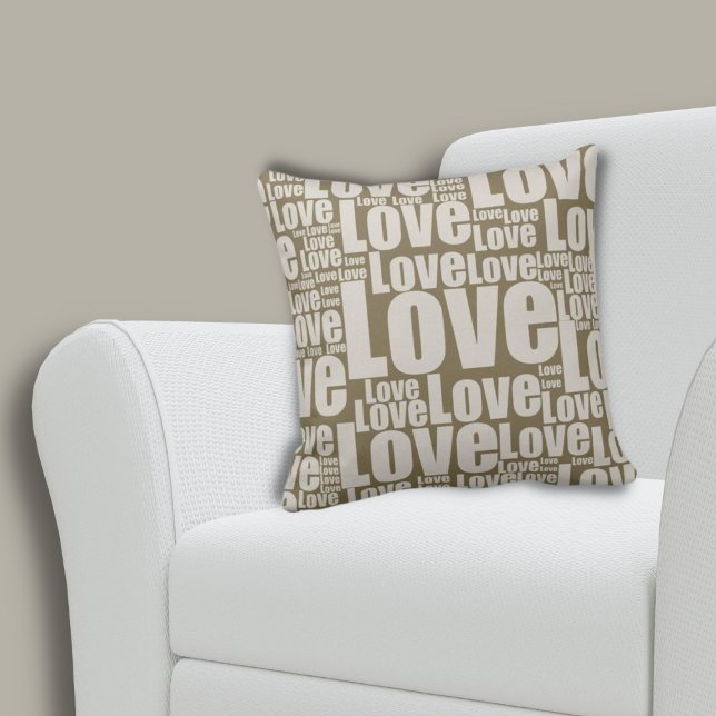 Fun-Liebe Typografie Brown Throw Kissen (Motivational Brown Love Typography Pattern Throw Pillow)