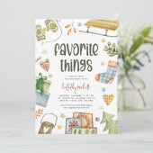 Fun 'Lieblings-Sachen' Weihnachtsgeschenkbörse Einladung (Stehend Vorderseite)